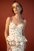 Top Rosita Peplum Ivory Red